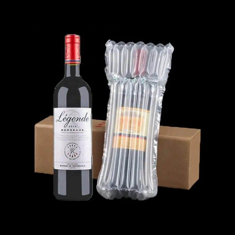 Logistics Shipping Protective & Cushioning Material Bubble Shockproof Plastic Inflatable Wine Bottle Air Column Bag