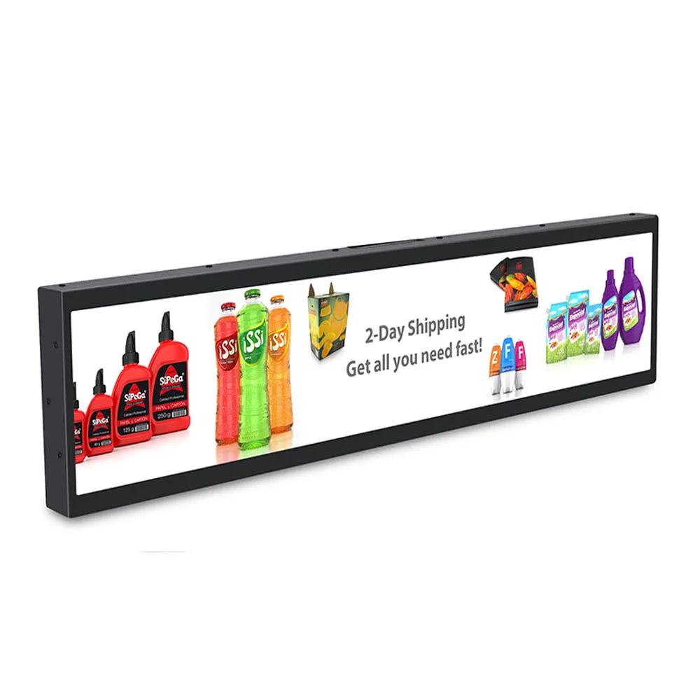 Smart Led Display Ads Player Led Digital Price Displays Ultra Wide Bar Lcd Screen Display Touch Screen Advertising Player