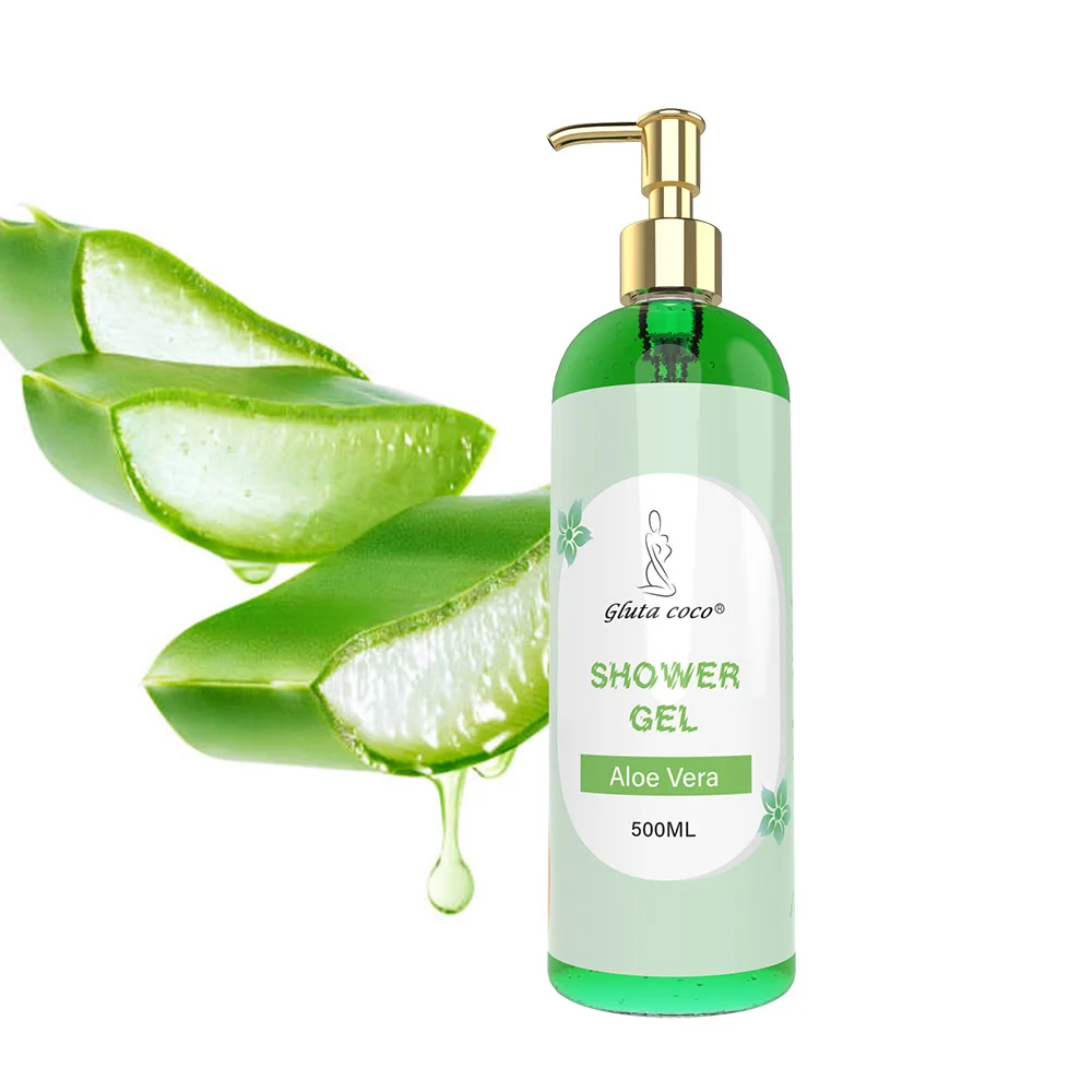 Gluta COCO High Quality Deep Cleaning  Both Soap Refreshing Moisturizing Whitening Aloe Vera Full Vitamin C Shower Gel 500ml