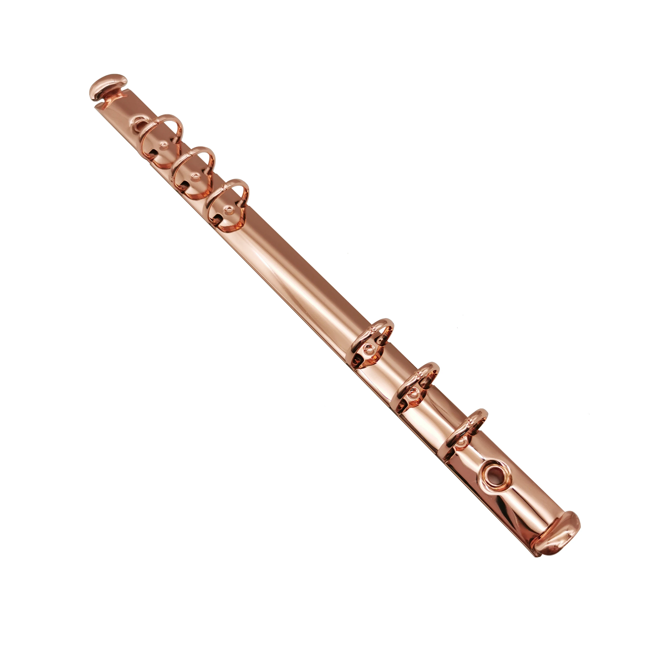 Custom made high quality 15mm Rose gold mini metal 6 ring mechanism with trigger A5 file binder