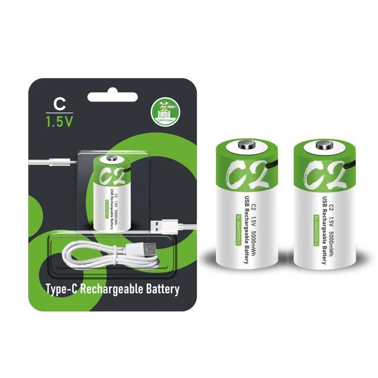 Smartoools Aluminium Foil 1.5V Non-disposable battery AA AAA C D 9V Size usb charging port Li-ion rechargeable D battery