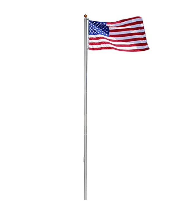 Домашний сад 25 футов секционный алюминиевый флагшток американский флаг и золотой шар верхний комплект халиард оборудование для коммерческих