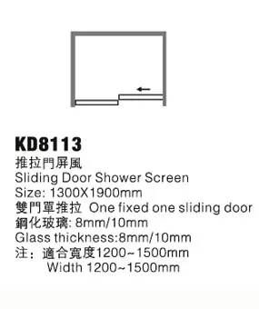 KMRY KD8113 Clean Glass Sliding Shower Cabin Frameless Shower Cubicle Prices Bathroom Sliding Glass Shower Door