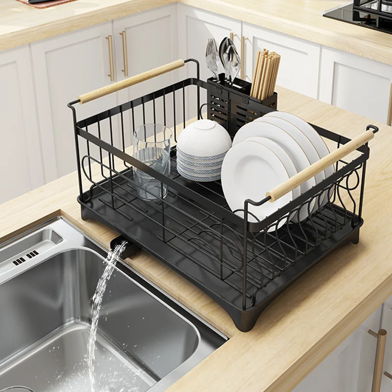 Adjustable Dish Drying Rack for Kitchen Dish Drying Rack Kitchen Organizer with Drain Board Utensil Holder