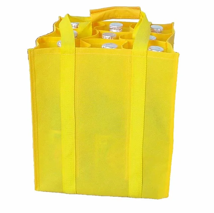 Eco Friendly Reusable Wine Bag Wholesale Non Woven Stich Beer Bag Shop Wine Bag Bolsas Ecologicas En China Factory LHLF-010