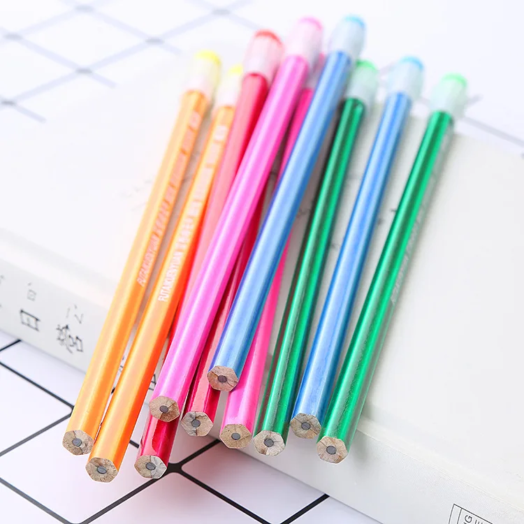 Wholesale Back To School Cheap Price Custom Standard Pencils Hb 2b 2h Lead Hexagonal Round Triangle Pencil With Eraser