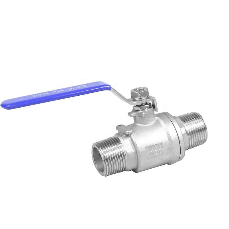 
Factory MM 2Pc Type 1/2' BSP Male to Male Thread 304 Stainless Steel Ball Valves SS304 Threaded 2 Ways Valve 