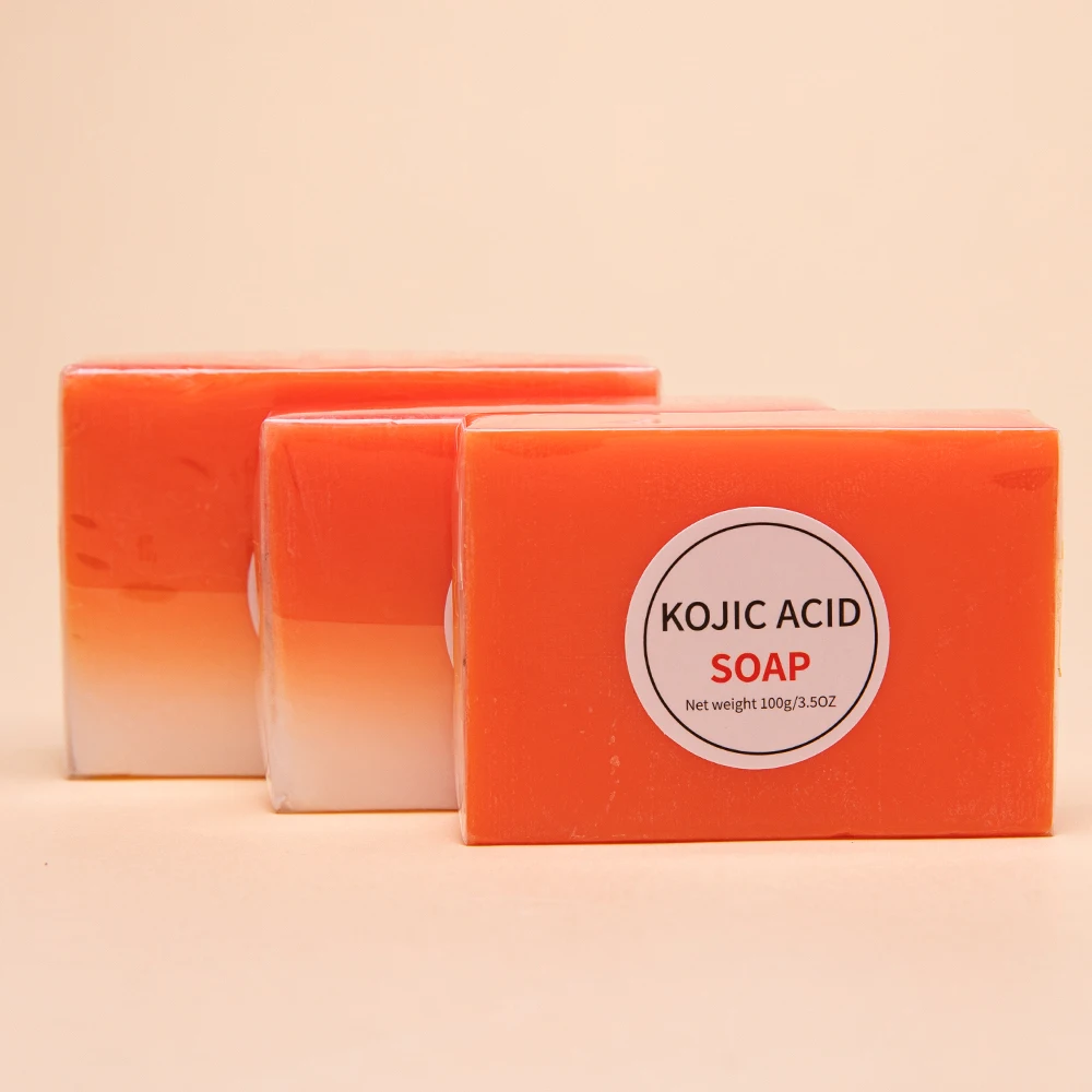 Private Label Body And Face Dark Spot Removal Soap Acne Skin Lightening Whitening Handmade Kojic Acid Soap