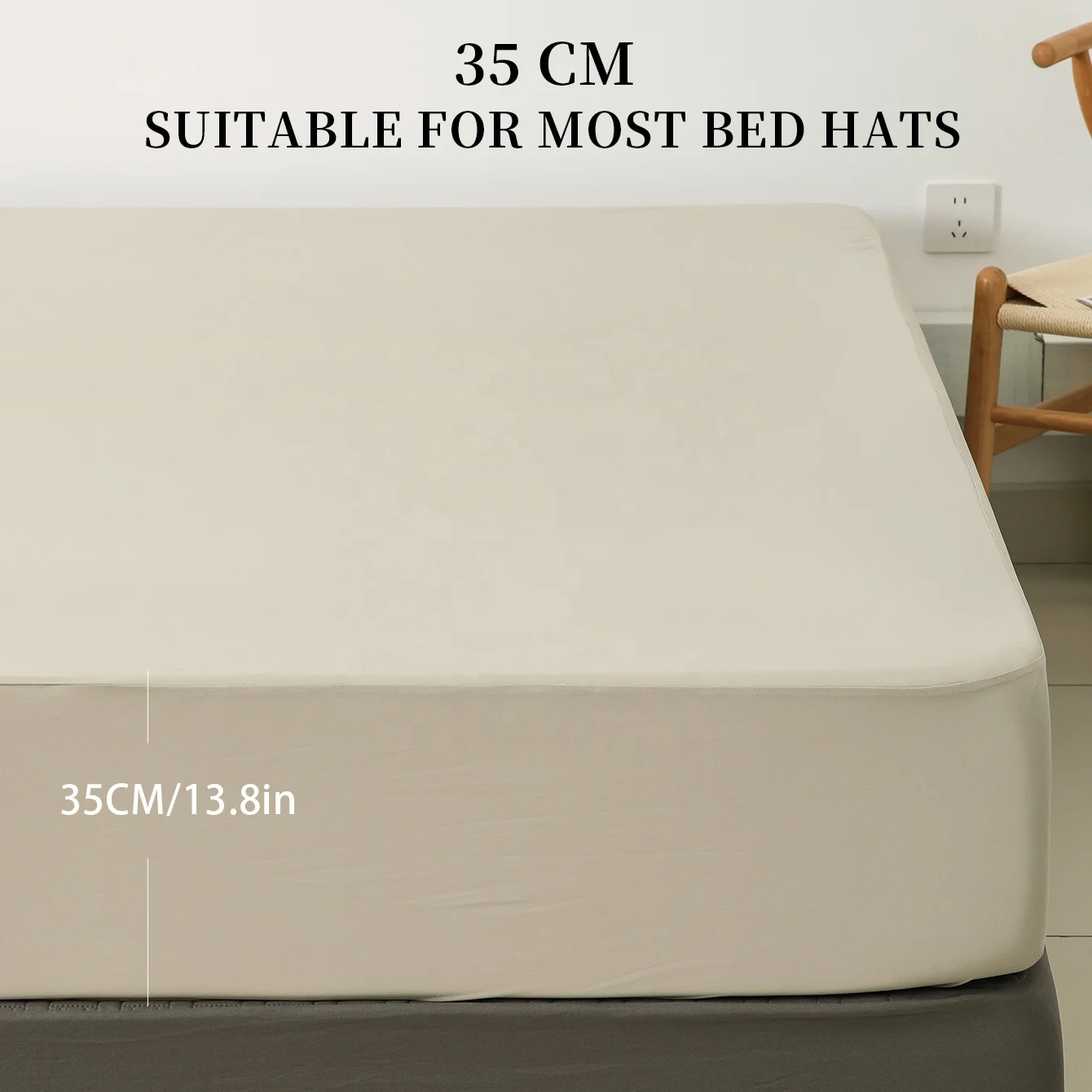 Wholesale Waterproof Bed Cover Mattress Protector Twin Full Queen King Polyester Fabric Hypoallergenic Fitted Bed Sheet