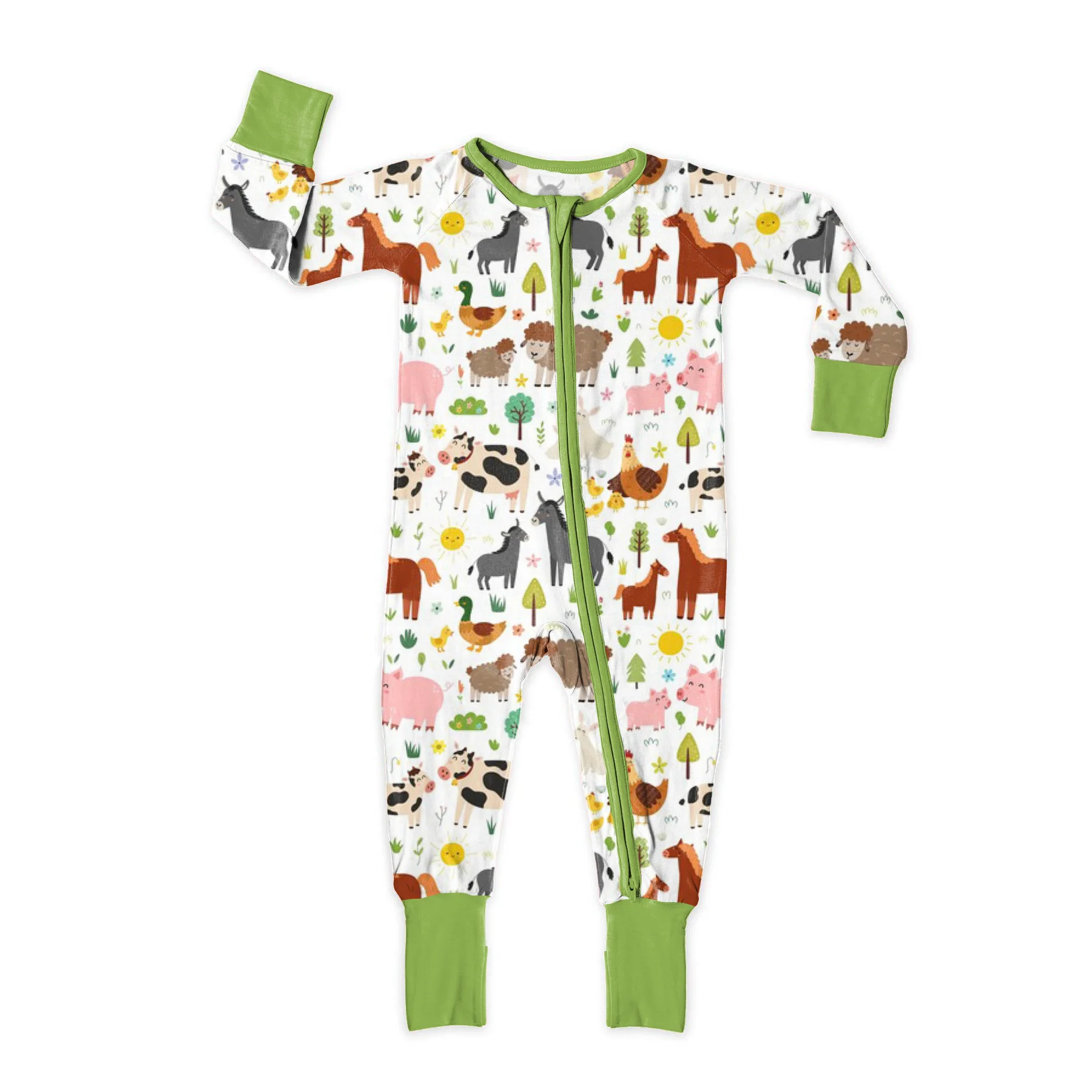 Wholesale Custom Toddler Pajamas Zipper Baby Romper Bamboo Fiber Fabric