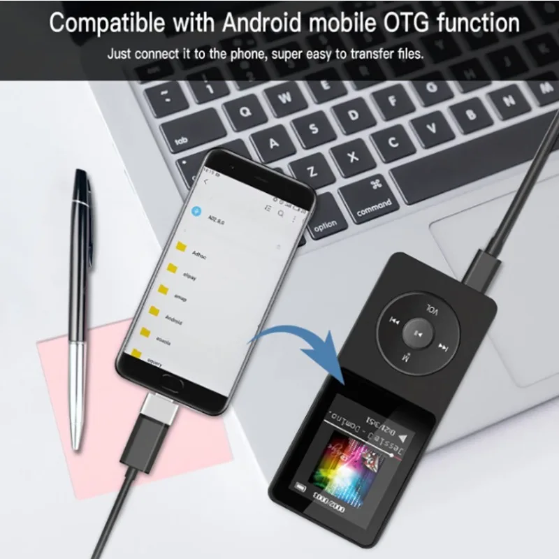 2024 Mp3 Music Player With Lcd Display Buit-in Speaker Portable Wireless Bt Audio Receiver Music Playing Sports Mp4