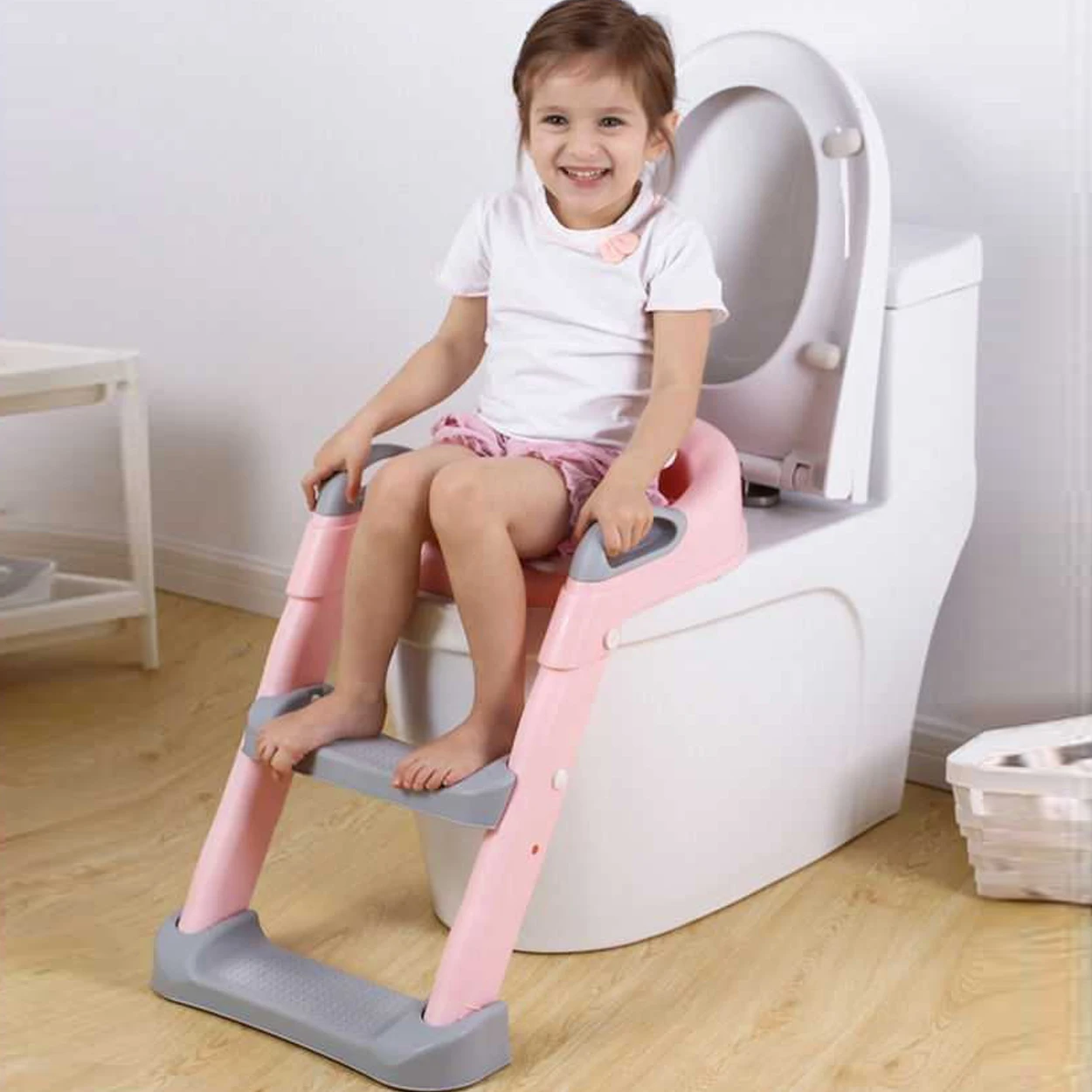 polyurethane material upuan sa banyo ng sanggol na may hagdan baby toilet seat with ladder kursi toilet bayi dengan tangga Step