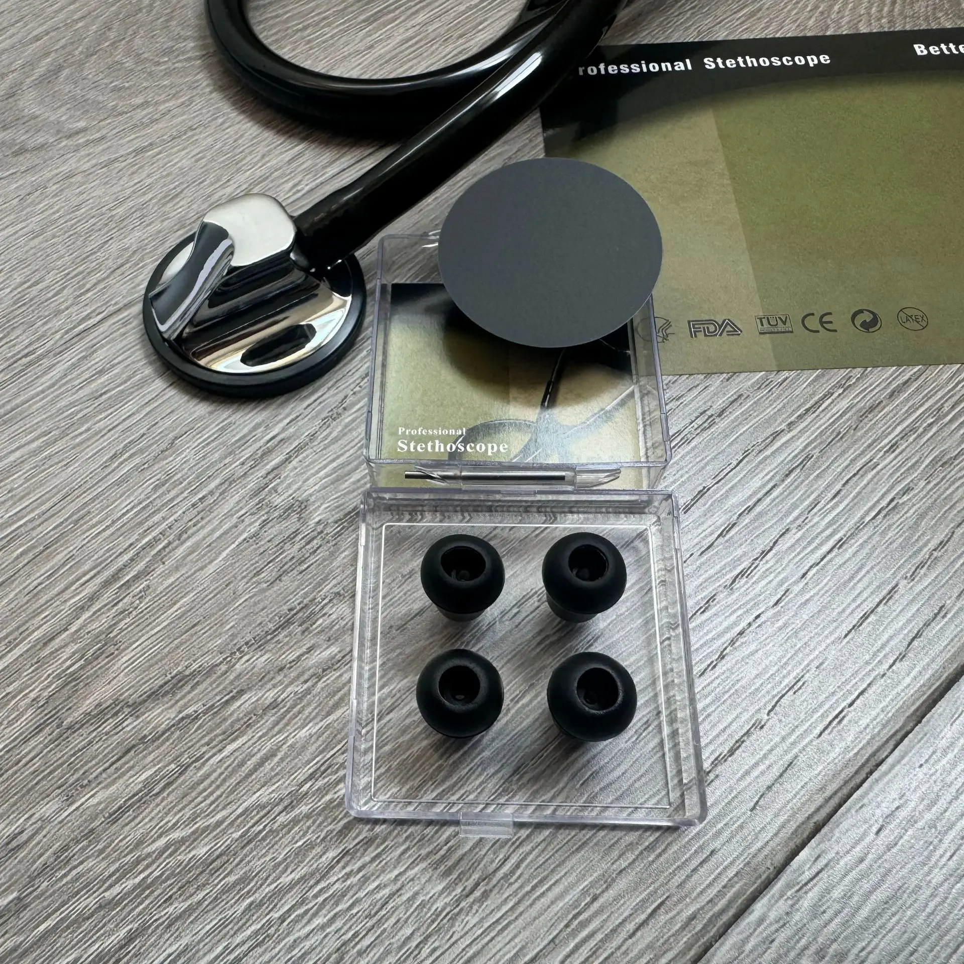 deluxe stethoscope with Zinc alloy litmann classic iii stethoscope Single-sided Silver tip adult stethoscope for medical use