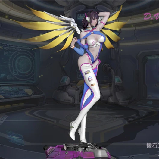 Японское аниме GK LingShi D.VA COS Angel 1:4 экшн-фигурка для коллекции