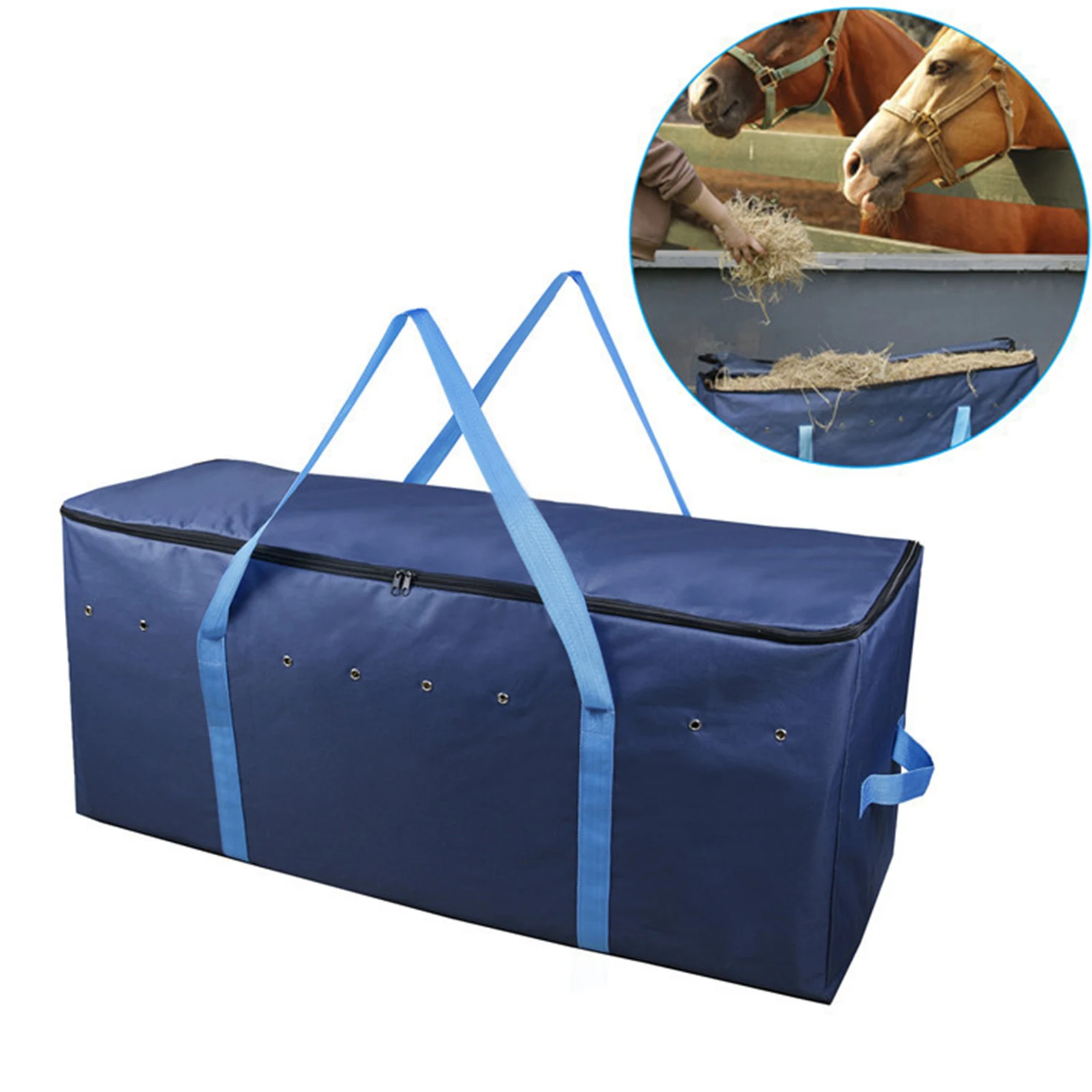 Custom Brand Extra Large Hay Bale Storage Bag For Horses Sheep And Cattle Zippered Tote Hay Bales 600D Oxford Cloth Waterproof