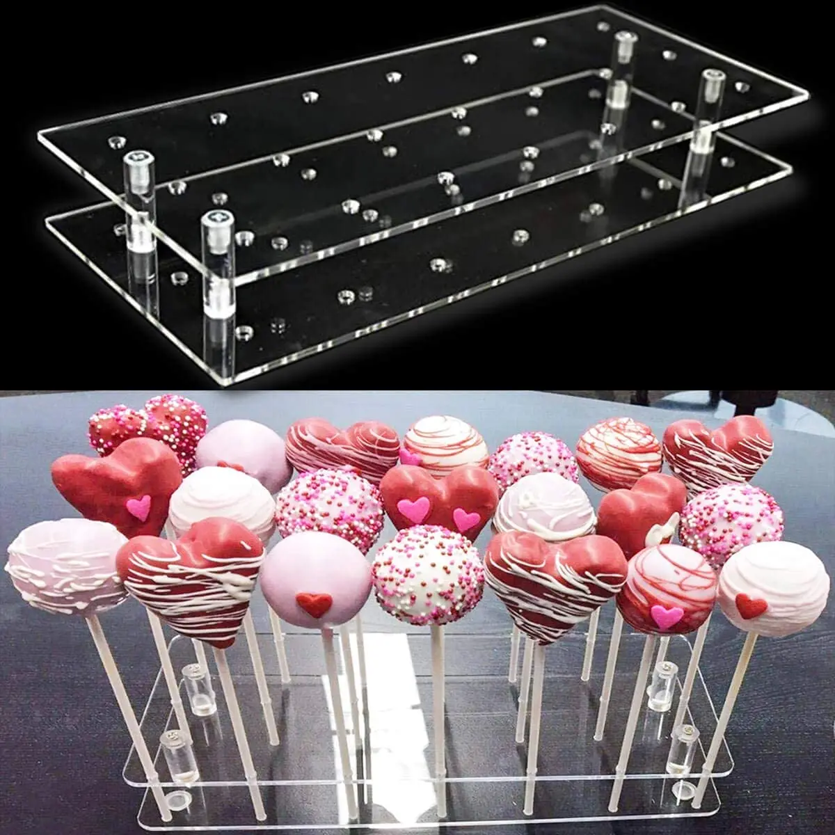Candy Cake Pop Display Stand 21 Holes Clear Acrylic Lollipop Holder Weddings Baby Shower Birthday Party Anniversaries Halloween