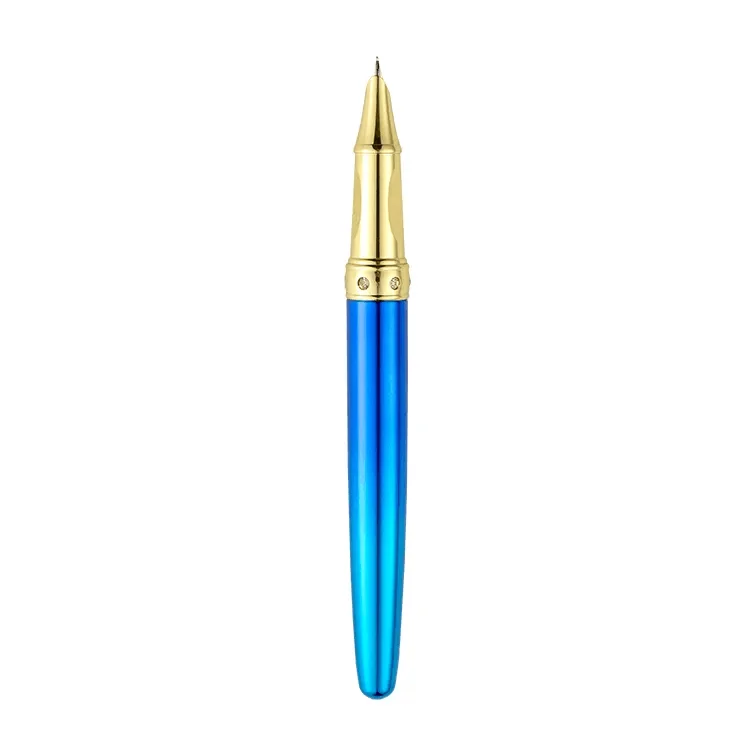 Gift Box UV Electroplating Bright Gradient Color Brass Grip EF Small Nib Dual Using Ink System Metal Fountain Pen