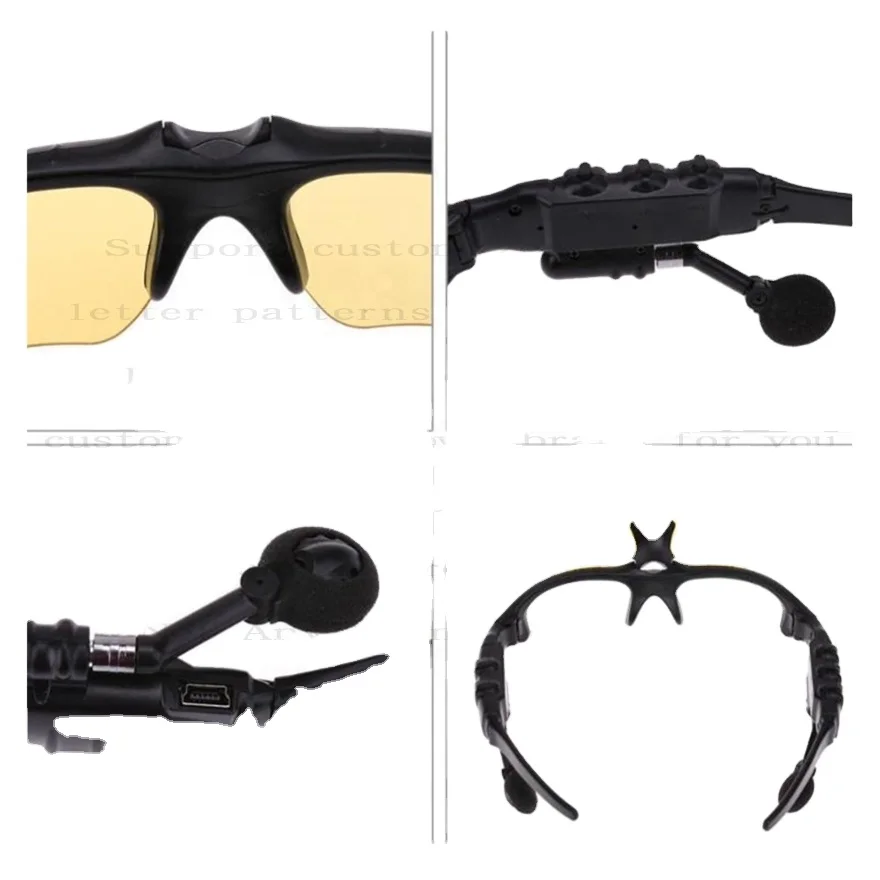 NEW Custom Hot sale Smart portable Wireless microphone sports cycling sunglasses riding earphone