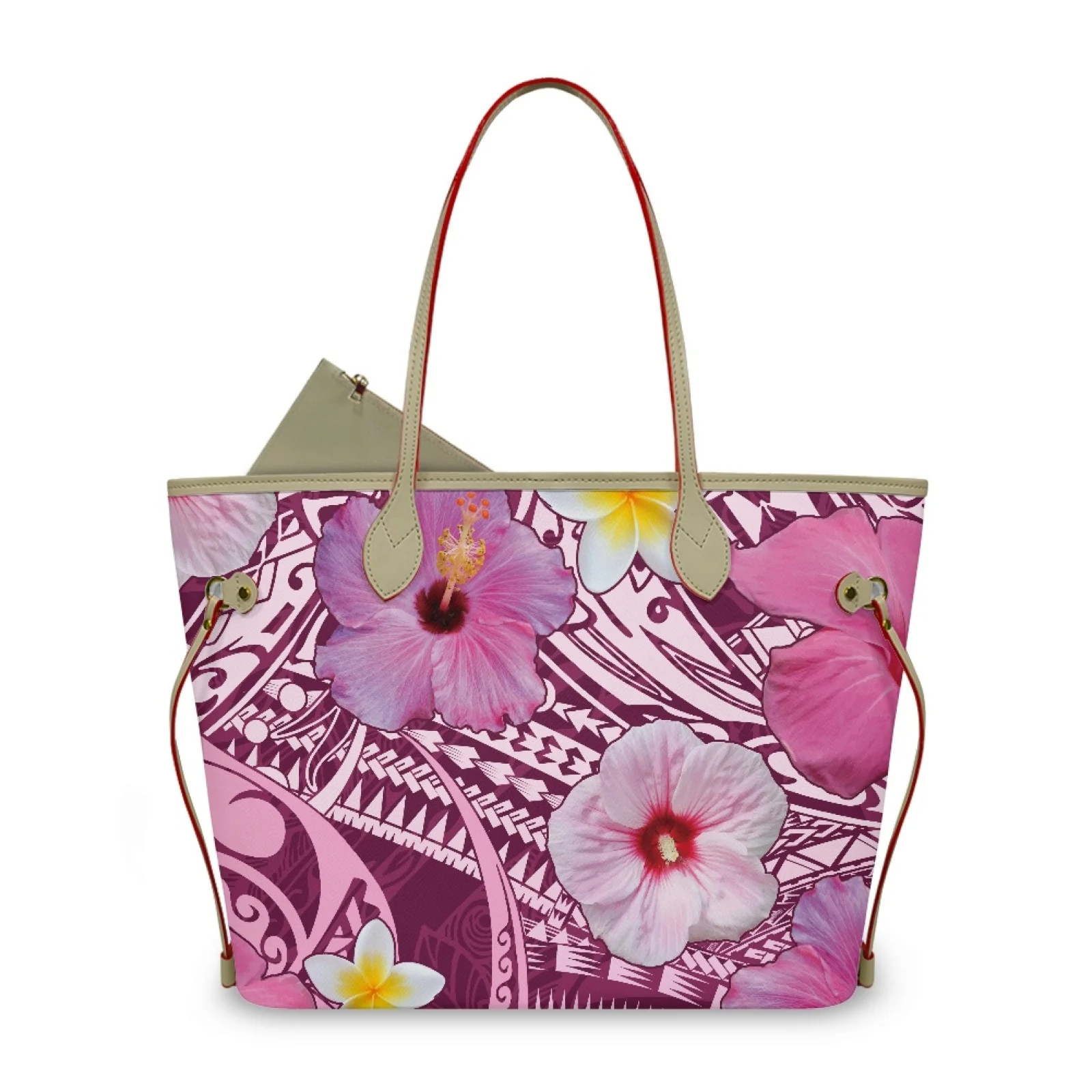 Hot Sell Vintage Polynesian Tribal Travel Bag Handbags Purse Wholesale Oem Tote Bags Women Hawaii Flowers Ladies Large Bag
