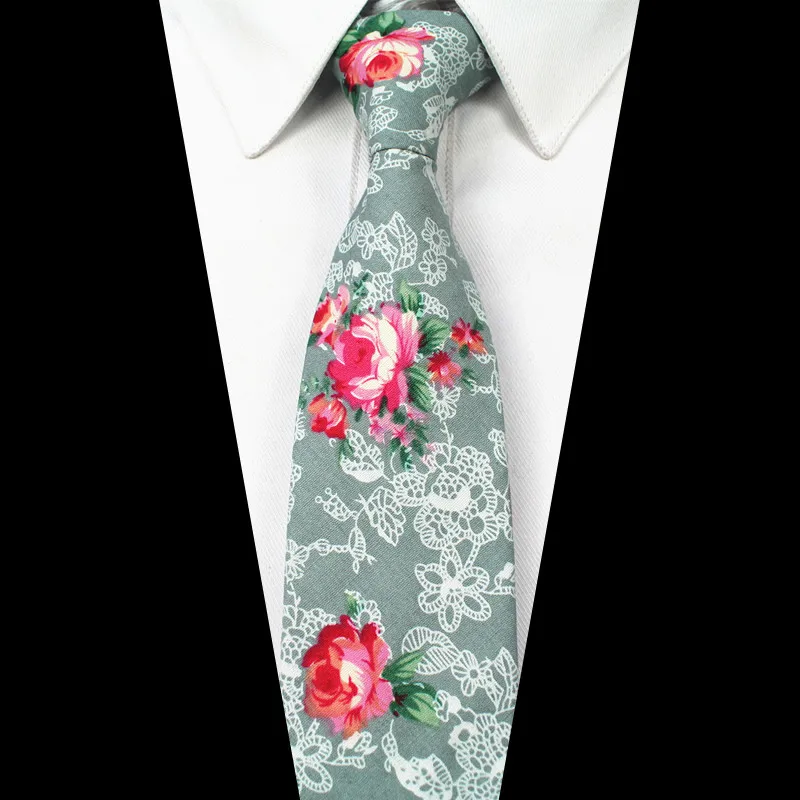 
Fashion Floral High Quality Slim Cotton Necktie 