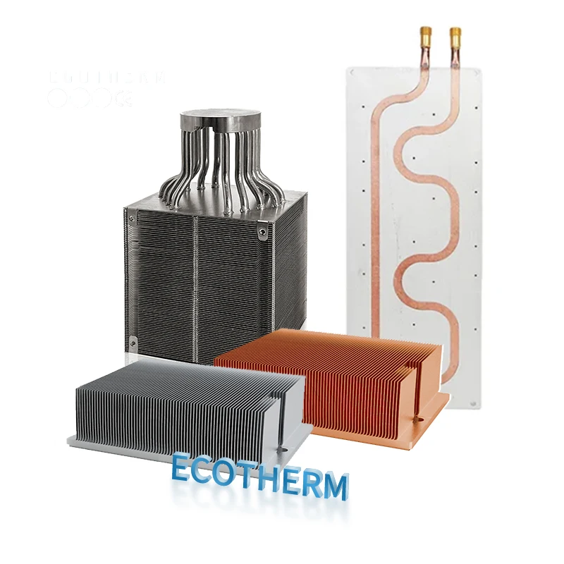 Custom high power factory skived water cooling  inverter heat sink heatsink cnc aluminum cooler cooper heat pipe heat sink
