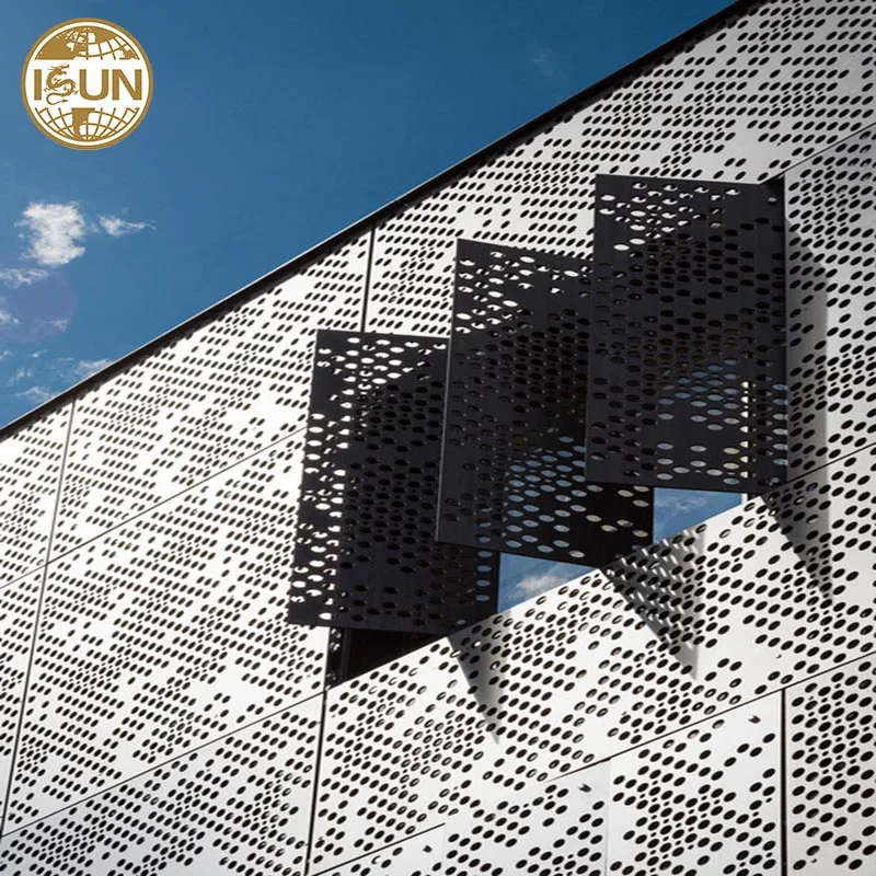 decorative external cladding curtain wall aluminum perforated metal facade panel