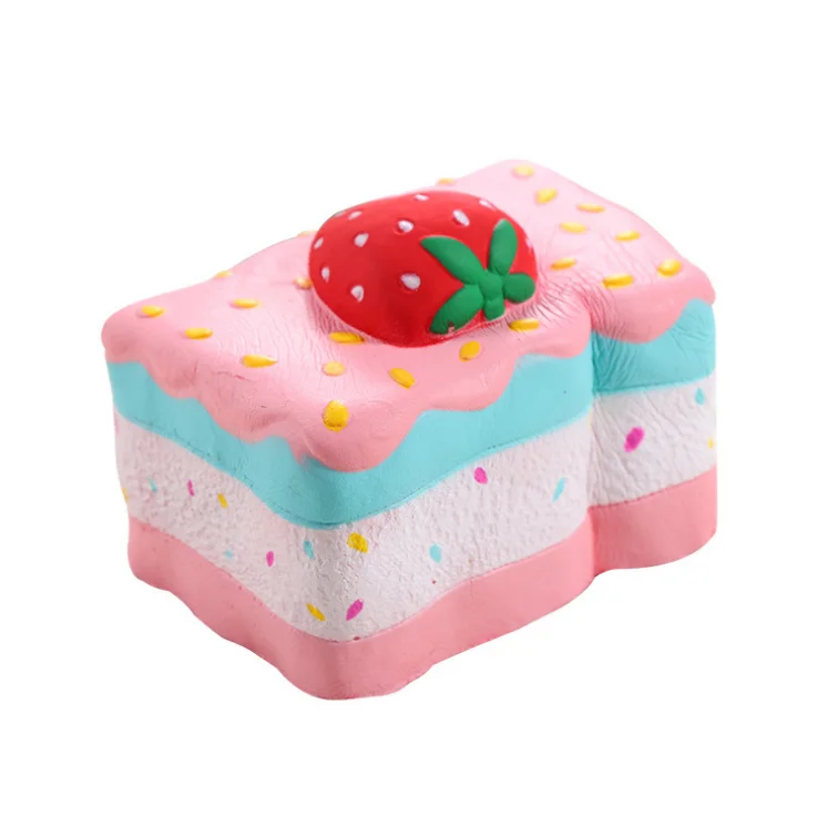 Customized slow rebound squeeze soft toy PU decompression cake fingertips squeeze music square cake decoration