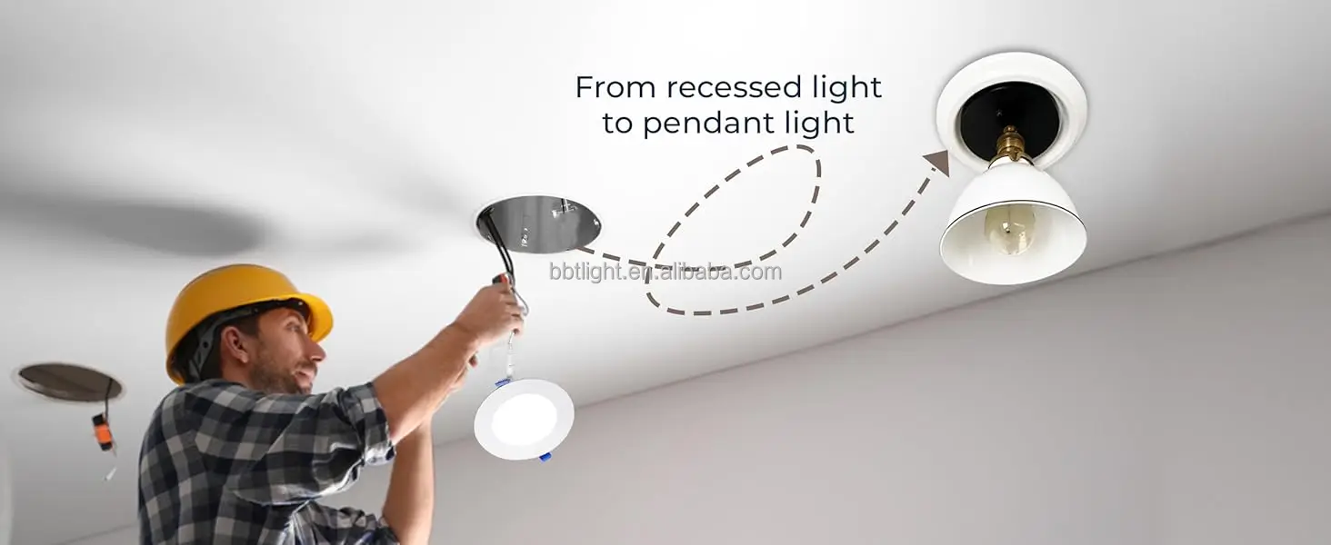 USBBT Recessed Lighting Converter Kit, 8-inch Diameter, White Plastic Ferrule