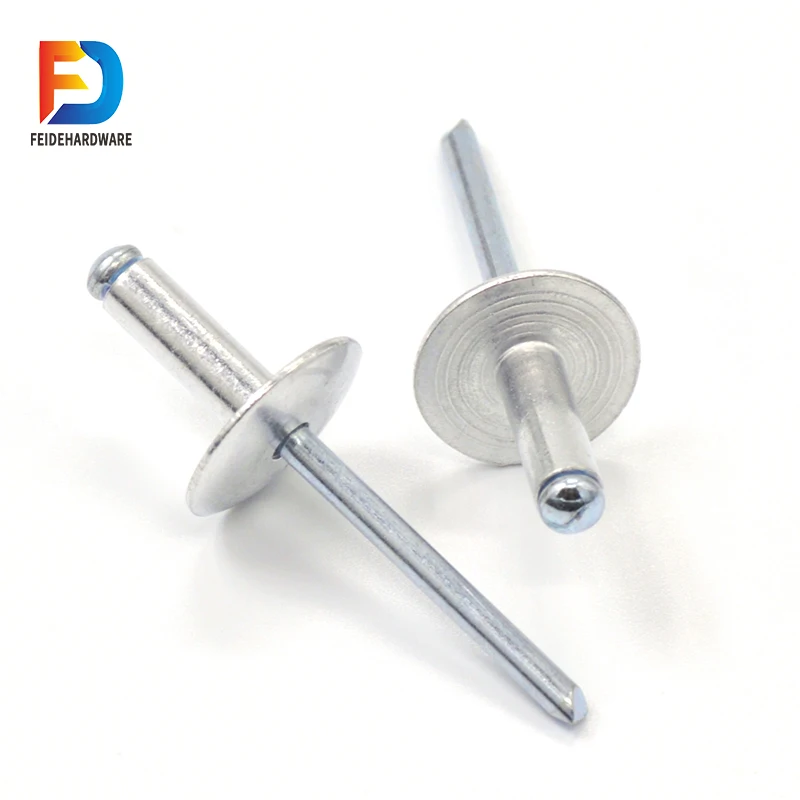 Free Sample Open Type Blind Rivet Aluminum Pop Blind Rivet With Large Flange Rivet
