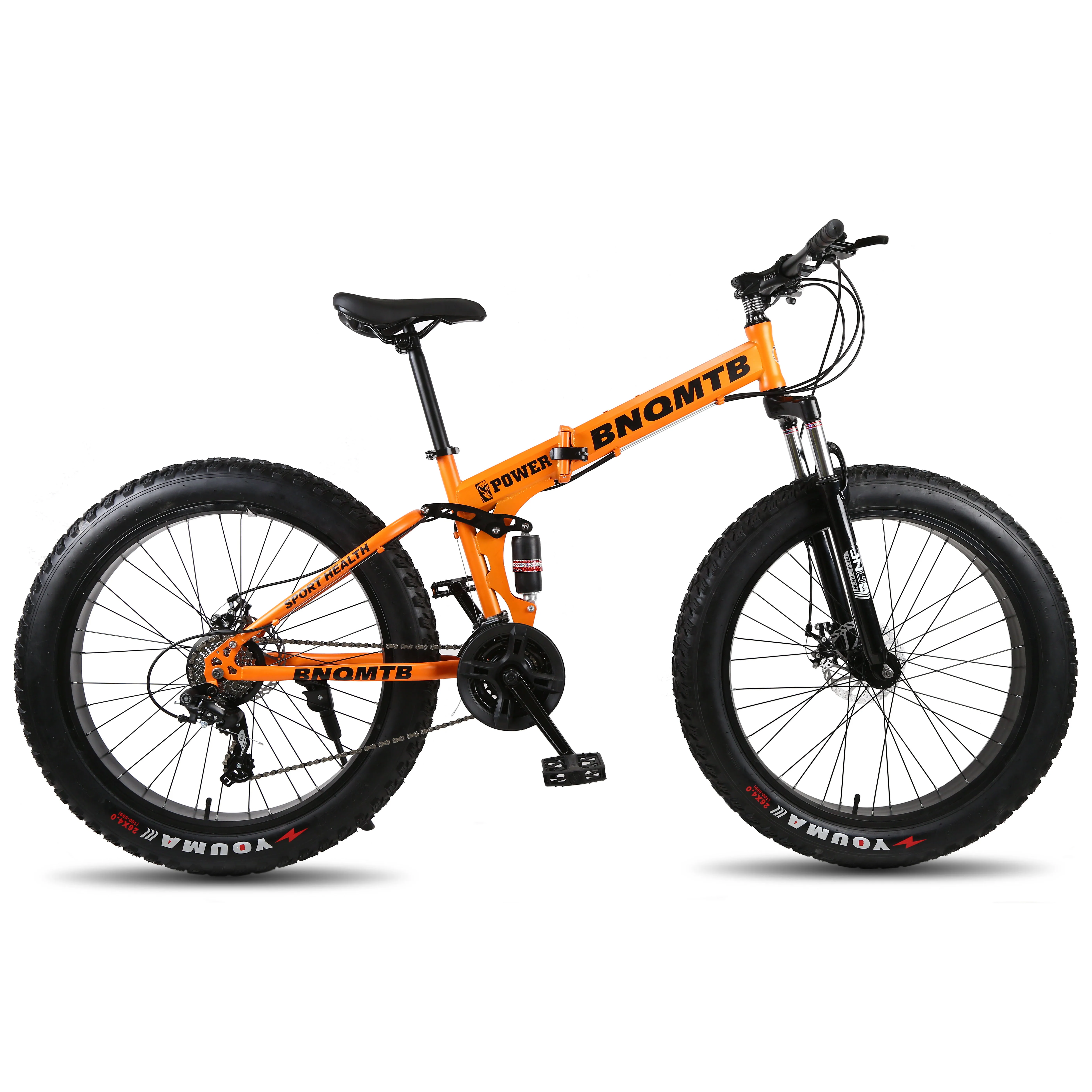 Factory-Made 26 Inch Carbon Rim Folding Beach Bike Steel Fork City Bicycle for Adults for Cycling on Snow Mountain