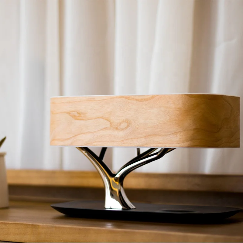 Mesun W10 Smart Music LED Bedroom Decorate Lamp Wooden Table Lamp