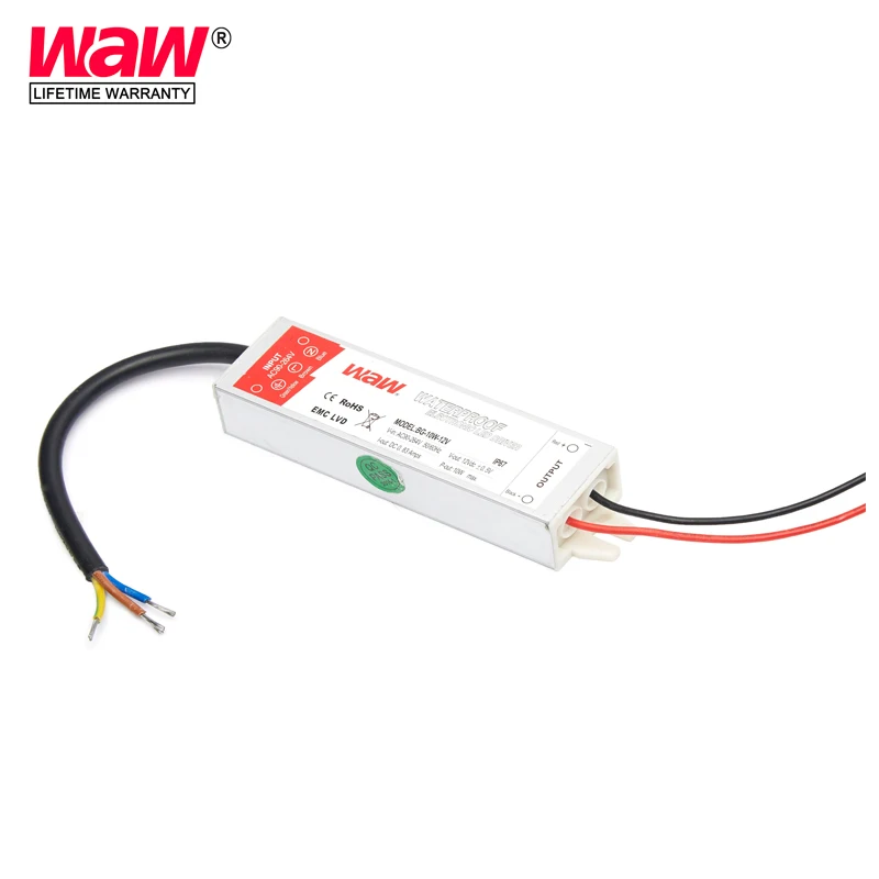 24v 10w Водонепроницаемый IP67 светодиодный драйвер блок питания для светодиодной ленты Европейский сертификат соответствия ограничениям на использование опасных материалов в производстве электрического и