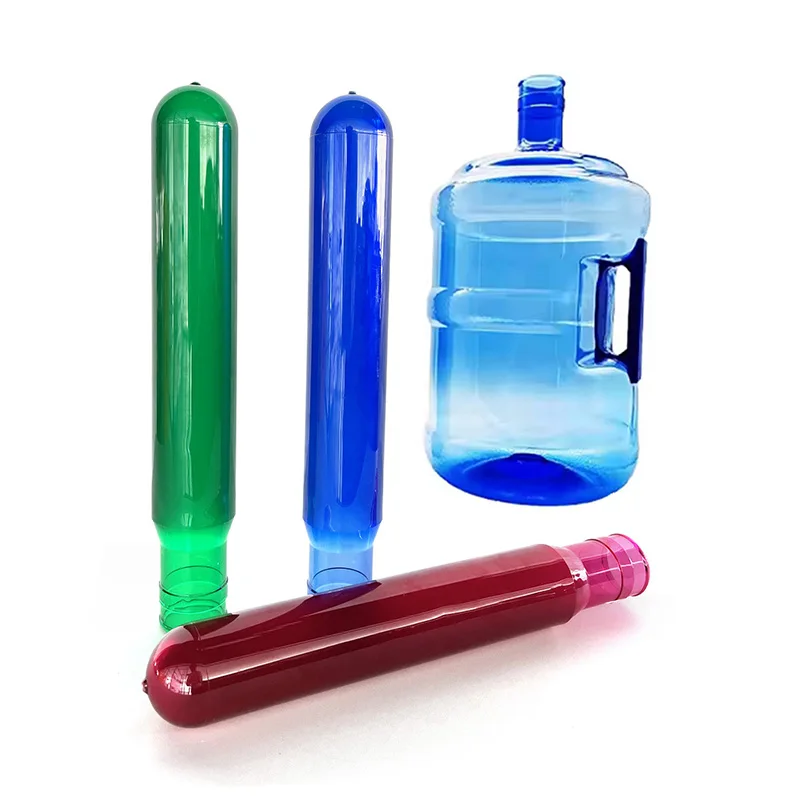 Customized Colorful 55Mm Pet Preform 5 Gallon Plastic Bottles With Water Bottle Lid Cap Plastic Handle