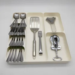 Cutlery Utensils Gadgets Kitchen Drawer Organizer DrawerStore Tray for Kitchen Spoon Fork Knife Storage Organizer