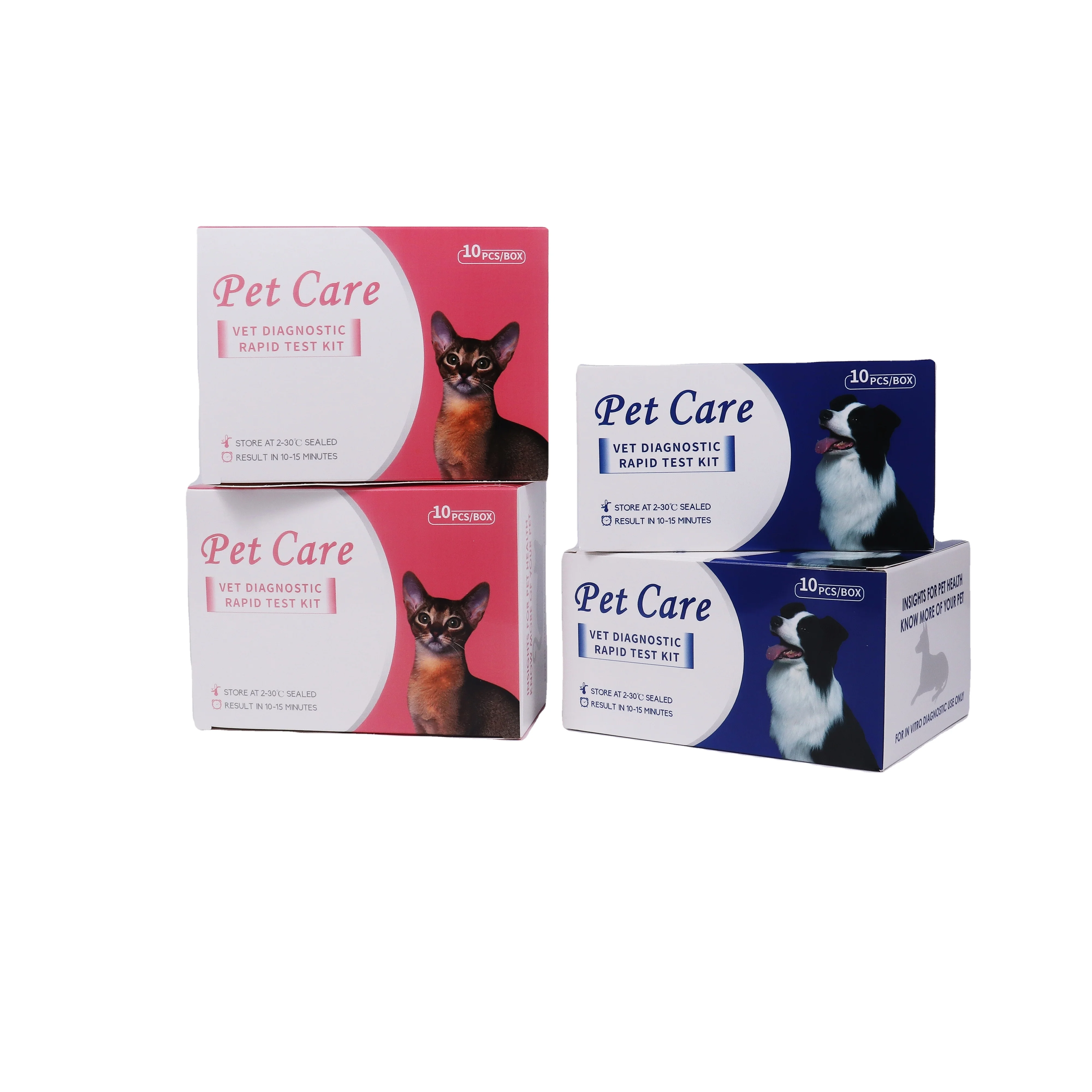 Rapid Test Kit Quick prueba Feline Canine vet diagnostic Fip Fcov Ehr Ccv y Cdv Cpv Toxo Cpiv Cav Gia Fpv Ag Ab Como Test