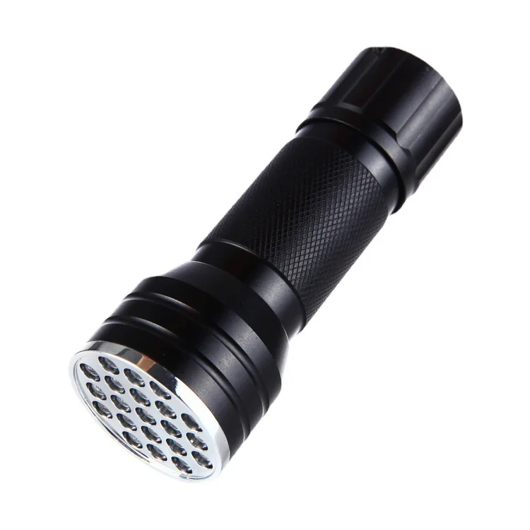 aluminum 395nm Ultraviolet Black light Detector Dog Urine Pet Stains and Bed Bugled 21 LED uv flashlight