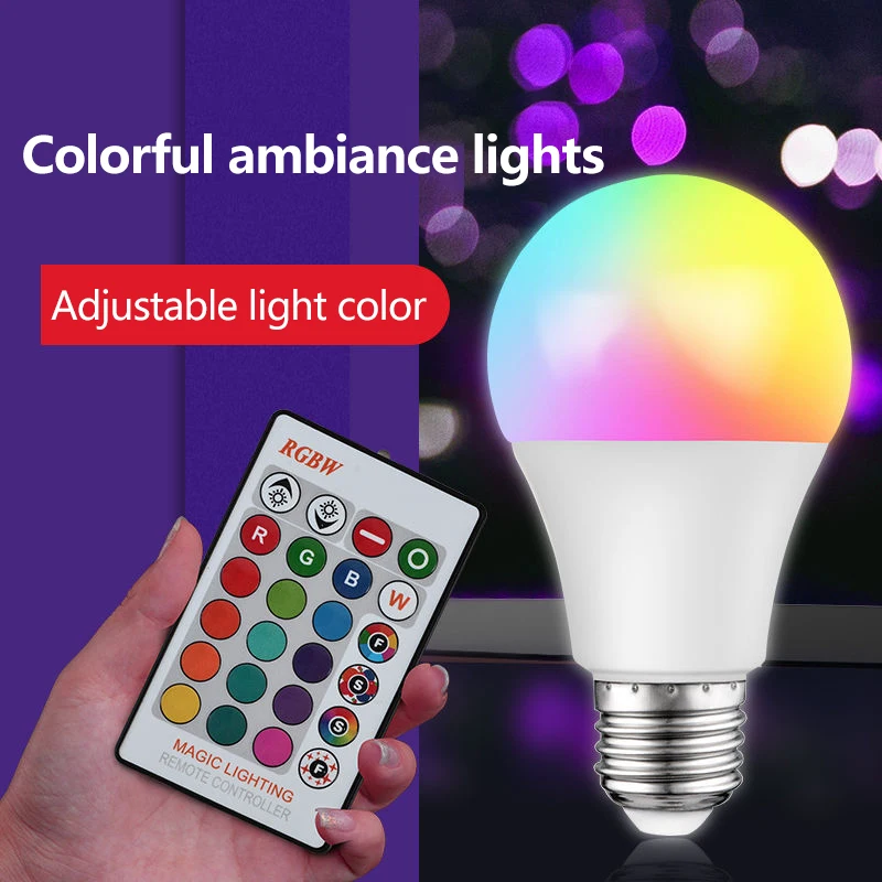 20 Вт Светодиодные Красочные лампы e27 винт RGB диммируемая лампа 16 видов цветов домашнего окружающего света умные лампочки с дистанционным управлением