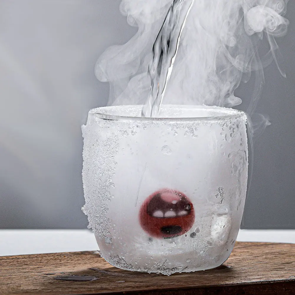 Bear Glass Cups Child Lover Gift Cute Bear Shaped Double Wall Glass Juice Cups For Coffee