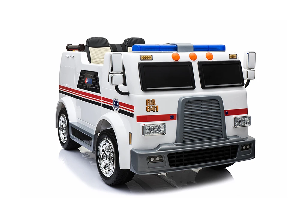 12V Big fire truck Electric Ride-On Car for 1-8 Years Old Powerful Remote Control Toy with Small Plastic 4 Wheels motors car