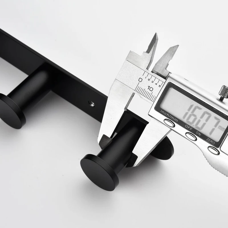 Perforated Coat row hook Dumb black bathroom towel Wall Robe Hook for Hat And Clothes