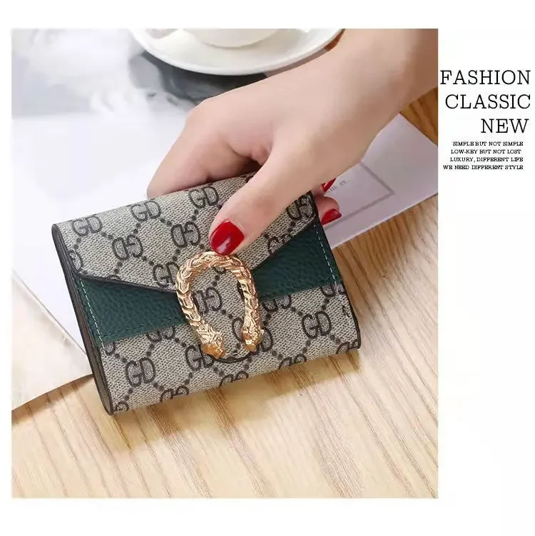 Лидер продаж Amazon продает новый роскошный модный женский брендовый дизайнерский однотонный корейский короткий кошелек из искусственной кожи