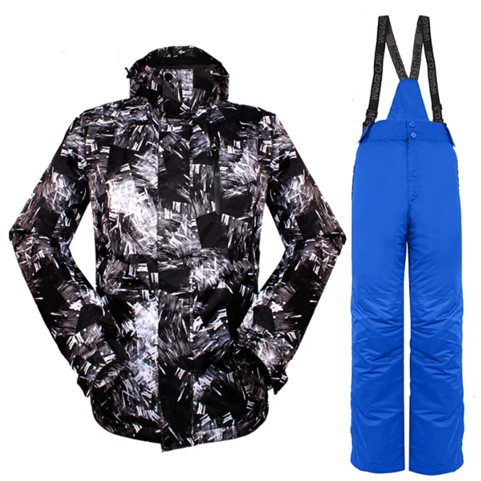 Professional hood windproof ski jacket single color waterproof down jacket warm ski suit