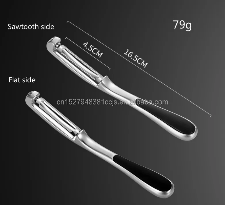 2022 Amazon Hot Sell Two Way Potato Stainless Steel Peeler Kitchen Vegetable Peeler Fruit Wide Swivel Blade and Non Slip Grip
