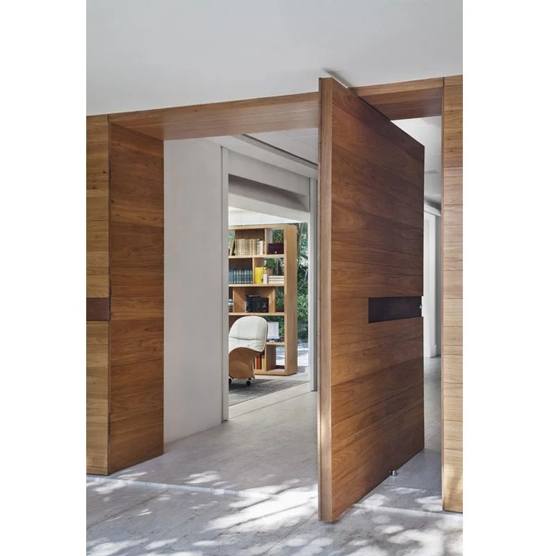 Elegant modern front door solid wood pivot entry doors
