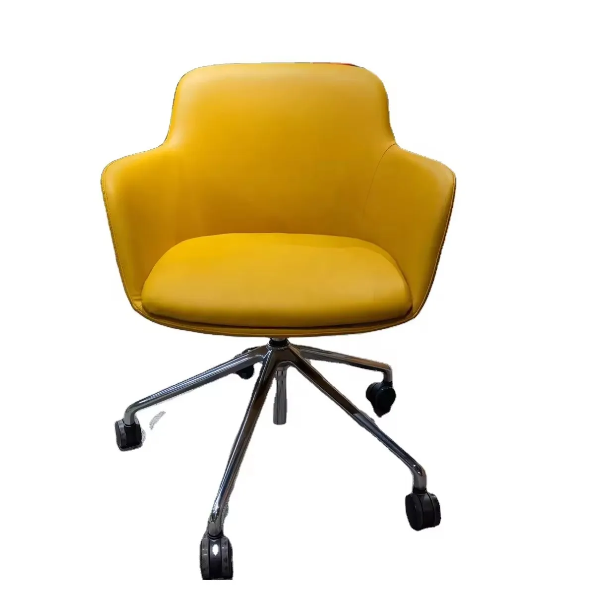 Office Hotel project strong leather or fabric swivel office chair leather with aluminium alloy leg