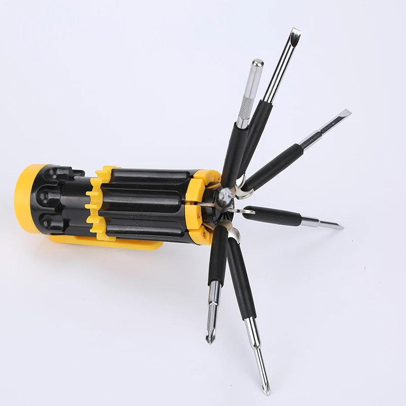 
8In1 Multi-Purpose Screwdrivers set Phillips Hexagon Screwdriver Bit Security Bit Set with flashlight 