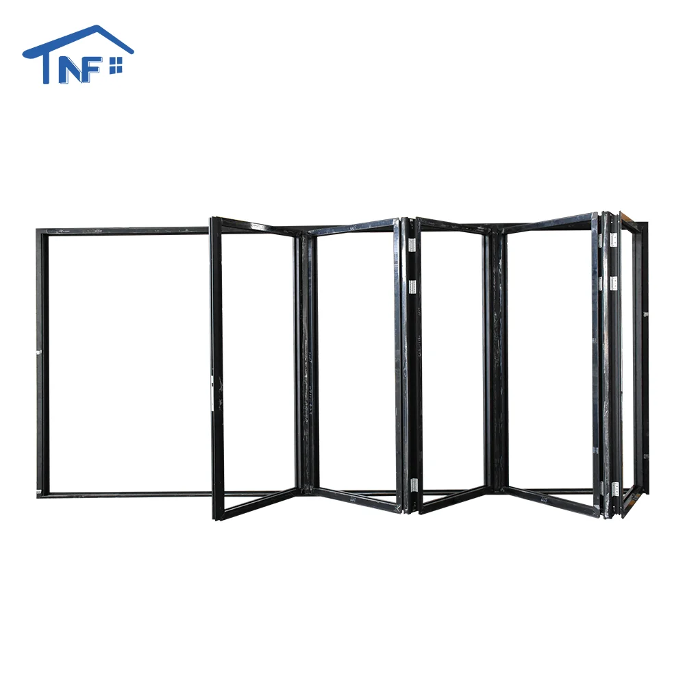 NF Factory Aluminum Accordion Horizontal Folding Patio Door Glass Bifold Doors