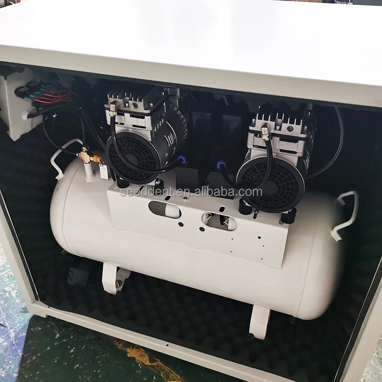 Dental oilless air compressor 1 for 4 unit 1680W 60L With Silent Box