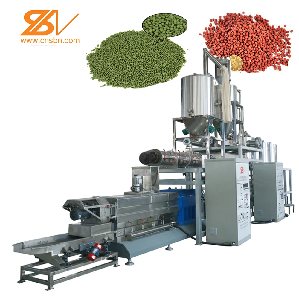 Russian hot sells Floating dry fish feed pellet extrusion processing line sinking fish food machinery
