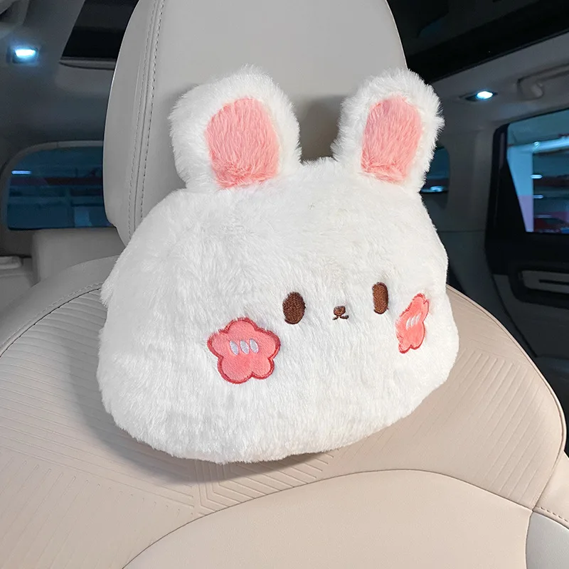 Car Interior Accessories Car headrest pillow Plush Car Waist Support Holder and Cushion Cute Inter Kits for Woman